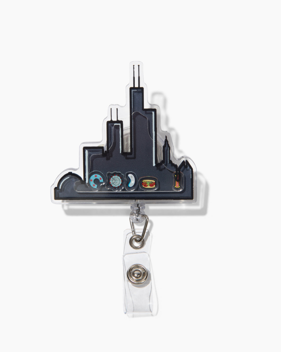 Chicago Skyline Shaker Badge Reel