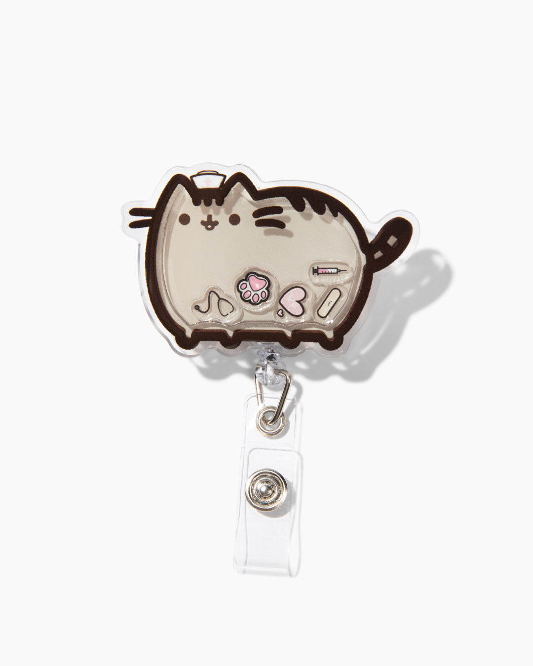 Pusheen Nurse Shaker Badge Reel